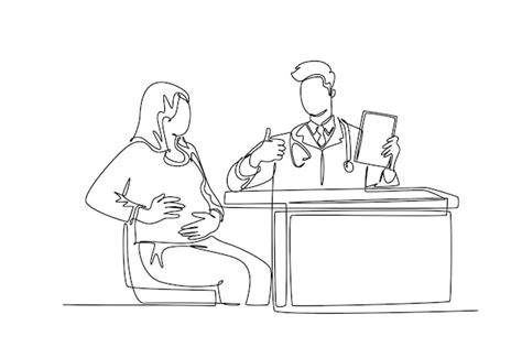 Darstellung eines Arztes, der mit einer Patientin spricht
