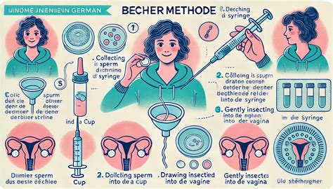 Schema der Eigen-Insemination (Bechermethode) mit einer Spritze