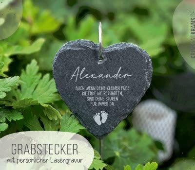 Schiefer-Grabsteinplatte mit Gravur für ein Sternenkind