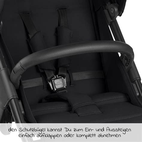 Illustration des ADBOR Kombikinderwagens Filou mit hervorgehobener 4-facher Federung und höhenverstellbarem Schieber