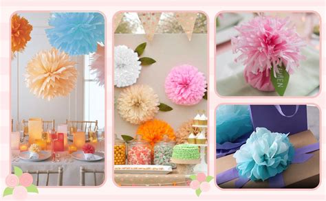 Bunte Pompoms aus Seidenpapier als fröhliche Dekorationselemente