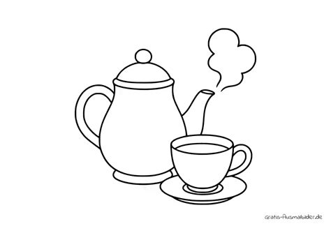 Illustration einer Tasse mit Kräutertee und aufsteigendem Dampf