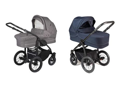Vergleich der Liegeflächen und Vorderräder von Jedo Luna und Basson Baby Nordic Lux