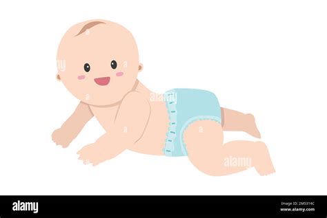Illustration eines Babys, das ohne Windel auf einer weichen Unterlage strampelt.