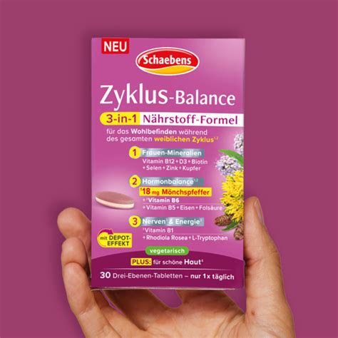 Abbildung des TAOASIS Zyklus Balance Roll-Ons mit hervorgehobenen Hauptinhaltsstoffen