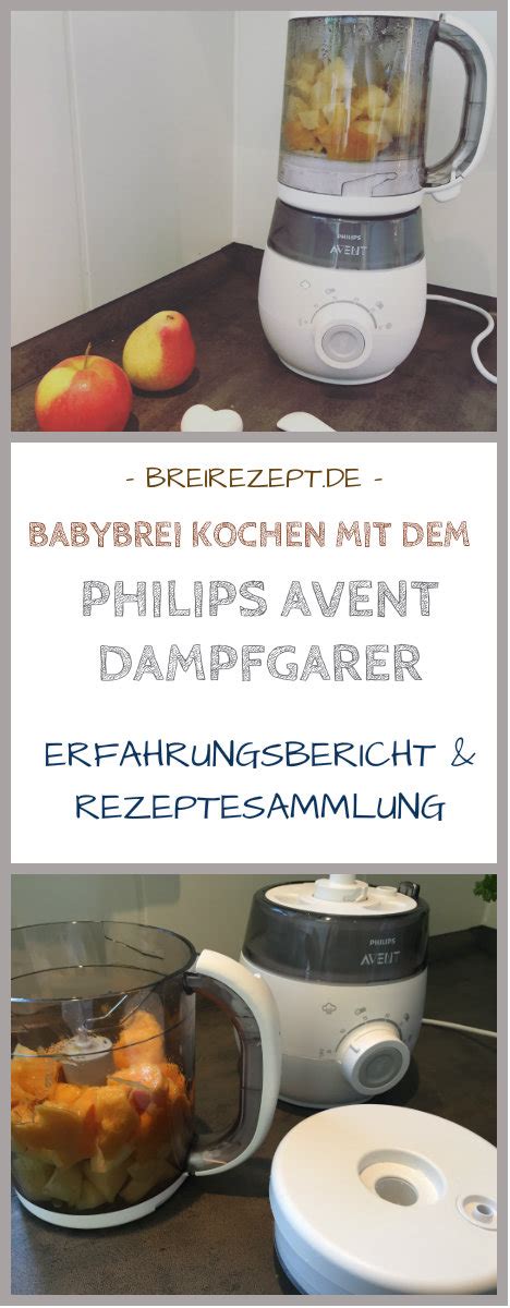 Infografik: Schritte zur Zubereitung von Babybrei mit dem Philips Avent SCF870