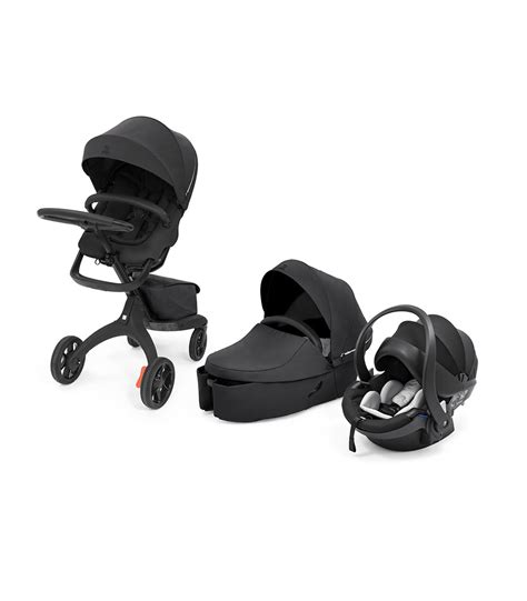Schema, das die verschiedenen Zubehörteile für Stokke Kinderwagen zeigt