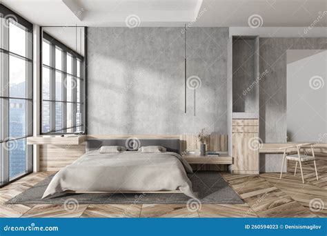 Stilvolles Schlafzimmer mit Bett und Kommode