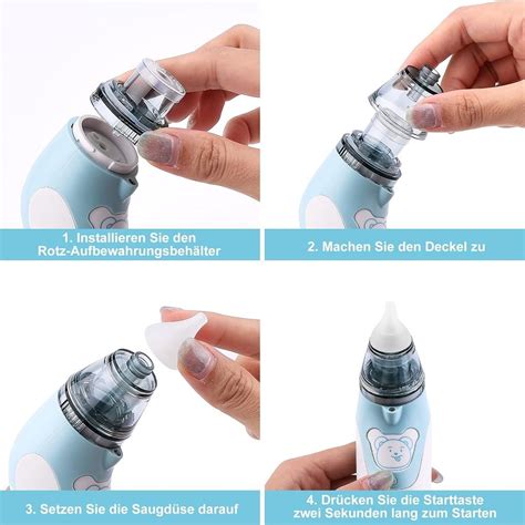Produktbild eines elektrischen Baby Nasensaugers mit Zubehör