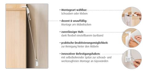 Detailansicht der Kippsicherung für Möbel