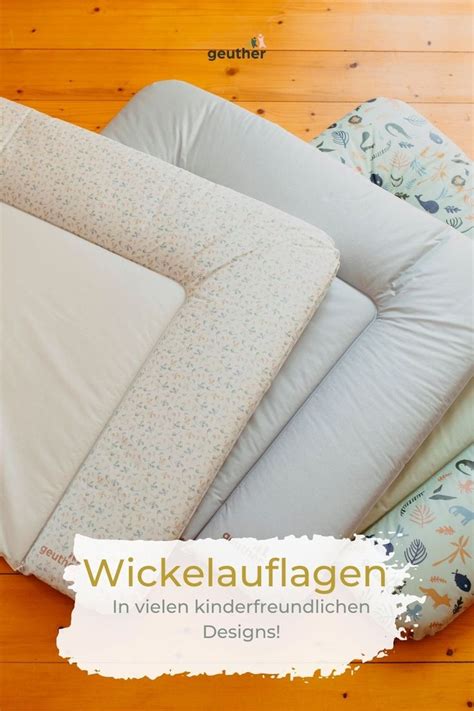 Collage verschiedener Designs von Geuther Wickelauflagen