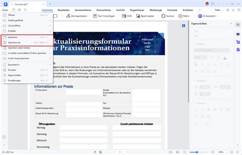 Formular mit Feldern für Name, Adresse, Tätigkeit und Stunden