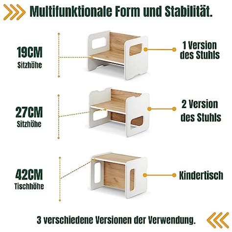 Detailansicht eines Wendehockers mit verschiedenen Sitzhöhen und Tischfunktion