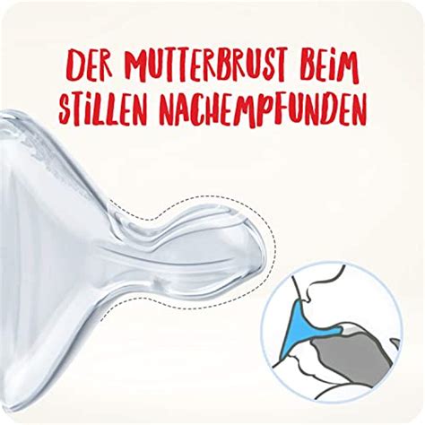 Illustration, die die Form des NUK Saugers im Vergleich zur Mutterbrust zeigt