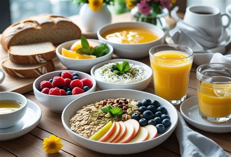 Collage mit verschiedenen gesunden Frühstücksoptionen für Schwangere