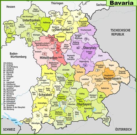 Karte der Fichtenherkunftsgebiete in Bayern