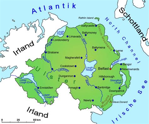 Karte von Irland und Nordirland mit Hervorhebung der unterschiedlichen Abtreibungsgesetze.
