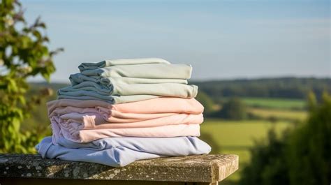 Detailaufnahme von sorgfältig gefalteter, sauberer Babykleidung in verschiedenen Größen und Farben, die zum Verkauf im Second-Hand-Laden angeboten wird.