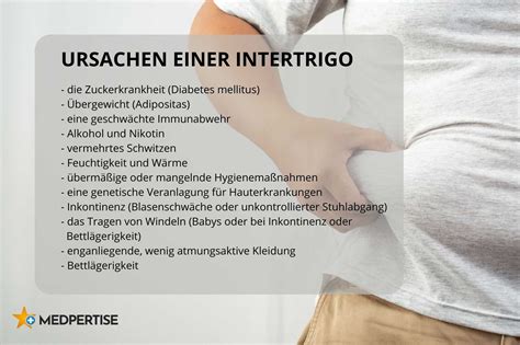 Illustration von Hautbereichen, die typischerweise von Intertrigo betroffen sind, sowie eine Abbildung eines Babys mit Windeldermatitis.