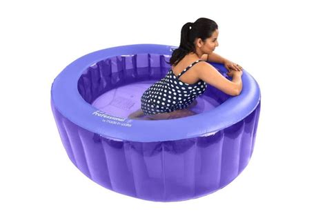 Schema der La Bassine Regular Geburtswanne mit Hervorhebung der I-Träger und des aufblasbaren Bodens
