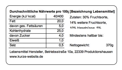 Tabelle mit den Nährwertangaben des PUREN Vitalstoffkomplex pro Tagesportion.
