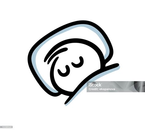 Illustration eines schlafenden Kindes mit einem Kissen