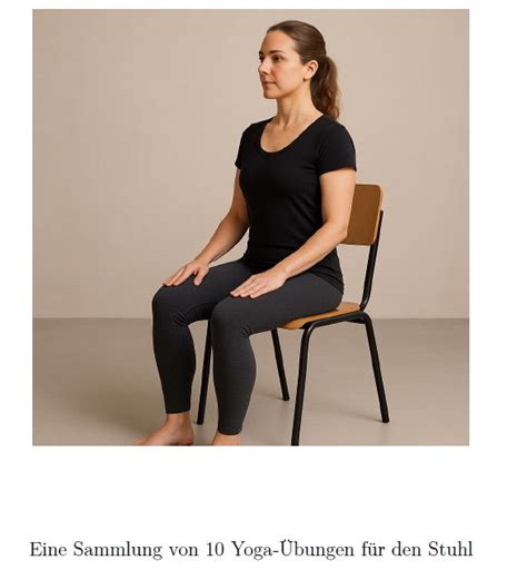 Eine Person praktiziert Yoga auf einem Stuhl mit Blick aus dem Fenster