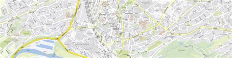 Karte von Witten mit eingezeichneten Straßen zur Orientierung