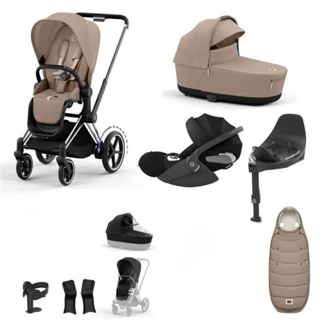 Schema des Cybex ePriam Kinderwagens mit hervorgehobenen Elektromotoren und Bedienelementen