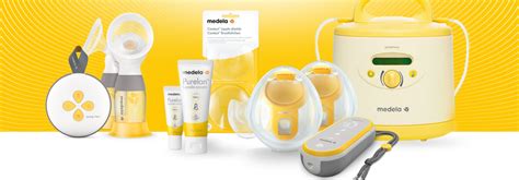Übersicht einer Medela elektrischen Milchpumpe mit digitalen Bedienelementen und Zubehör