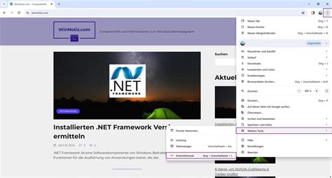 Screenshot einer Webseite mit hervorgehobener