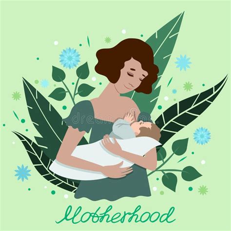 Illustration einer Mutter, die ihr Baby stillt