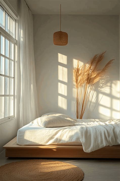 Minimalistisch eingerichtetes Schlafzimmer mit hellem Fensterlicht, ideal für Neugeborenenfotos