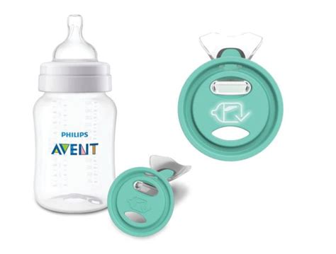 Detailansicht des AirFree Ventils in einer Philips Avent Flasche