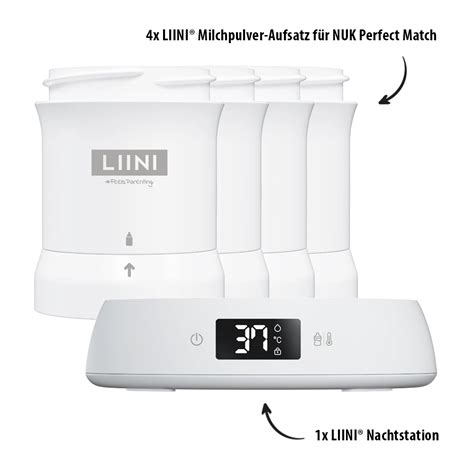 Schema der LIINI® Nachtstation mit Anzeige der verschiedenen Einstellungen und Funktionen