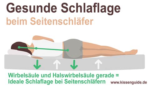 Illustration, die die empfohlene Seitenlage zum Schlafen während der Schwangerschaft zeigt, mit einem Kissen zur Unterstützung.