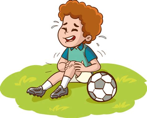 Illustration eines Kindes beim Fußballspielen mit Schienbeinschonern