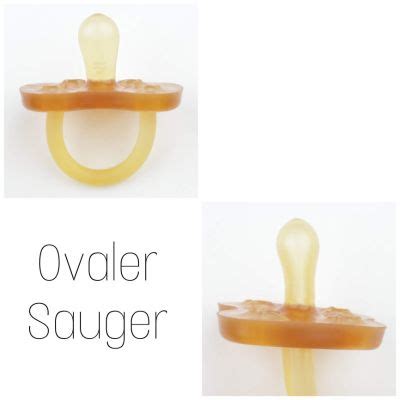 Illustration verschiedener alternativer Schnullerformen: brustähnlich, flach, kombiniert (Sauger/Beißring).