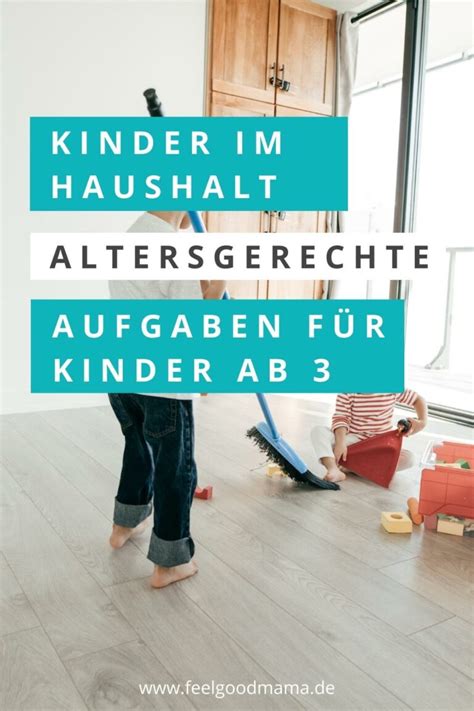 Infografik mit altersgerechten Haushaltsaufgaben für Kleinkinder