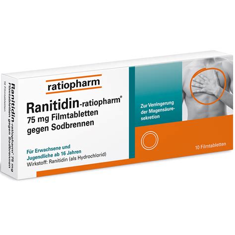 Schema zur Wirkung von Ranitidin im Magen