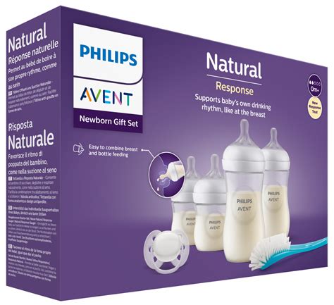 Aufnahme des Philips Avent Natural Neugeborenen-Startersets mit allen enthaltenen Teilen