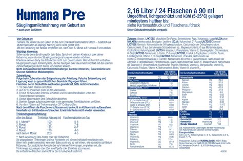 Verpackung von Humana Anfangsmilch 1 mit myHumanaPack