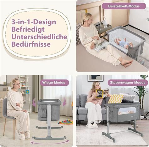 Elternteil legt Baby in ein höhenverstellbares Babybett