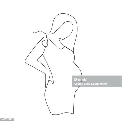 Illustration einer einzelnen Frau, die sich auf Mutterschaft vorbereitet