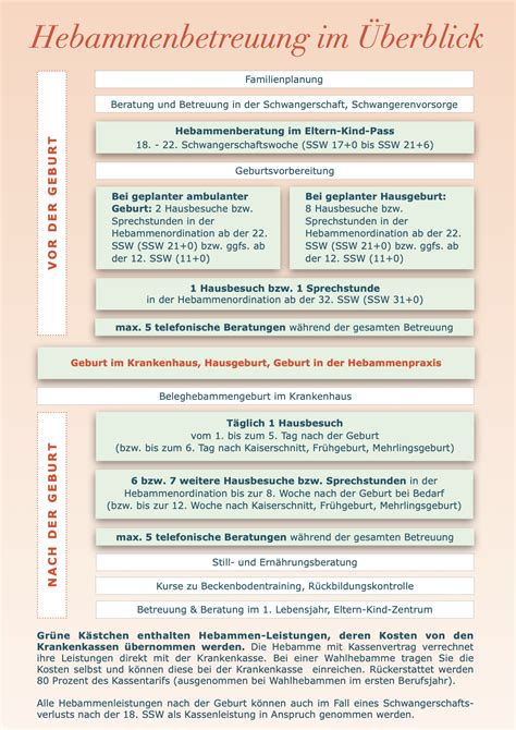 Infografik, die die Kosten für verschiedene Hebammenleistungen darstellt