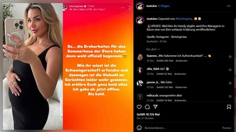 Screenshot von Kim Virginia Hartungs Instagram-Story mit dem Statement zur erfundenen Schwangerschaft