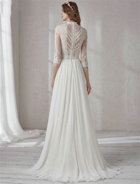 Beispiel für ein Vintage-Brautkleid mit Spitze