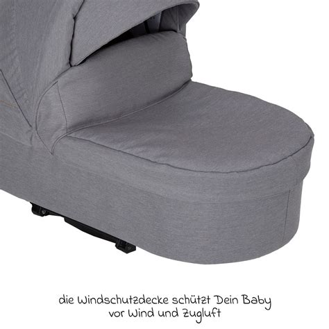 Hartan Falttasche Trend, geöffnet, um die Matratze und das Innenfutter zu zeigen.